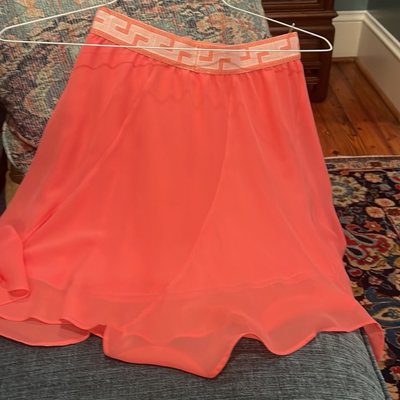 Matilda Jane coral chiffon flowing skirt with elastic band, cotton lining  new - Picture 4 of 5